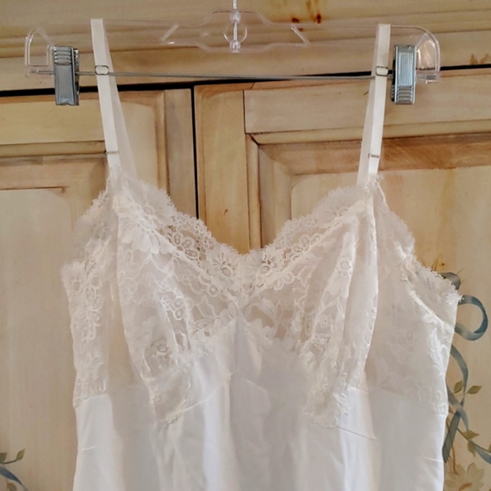 Slip Vtg Negligee Lingerie Chemise sleepwear Ivory 36